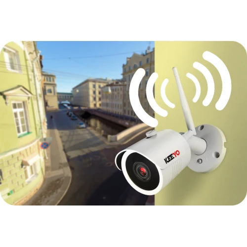 Zestaw do monitoringu Bezprzewodowy Wifi Keeyo H265+ Full HD IR 30m 1TB 4 Kamery tubowe