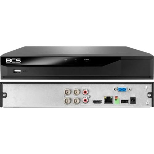 Monitoring Full HD zestaw do firmy domu BCS Rejestrator cyfrowy hybrydowy BCS-L-XVR0401-VI  4x Kamer BCS-TA12FR3-G Akcesoria
