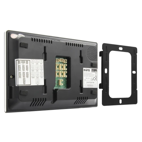 Monitor EURA VDA-09C5 - czarny, dotykowy, LCD 7'', FHD, pamięć obrazów, SD 128GB, rozbudowa do 6 monitorów