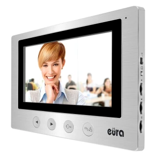 Monitor EURA VDA-20A3 EURA CONNECT srebrny, ekran 7'' otwieranie 2 wejść