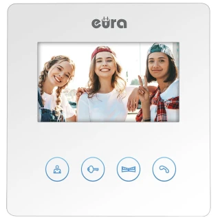 Monitor EURA VDA-52A3 - biały, ekran 4.3", obsługa 2 wejść
