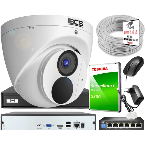 System monitoringu 1 kamer 4 Mpx CMOS Starlight, szeroki kąt, 2K funkcje inteligentne, mikrofon