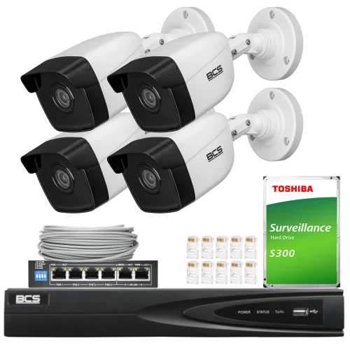 Monitoring IP BCS View 5Mpx 1TB H265 4x BCS-V-TIP16FSR3L3(2) 2.8mm IR 30m