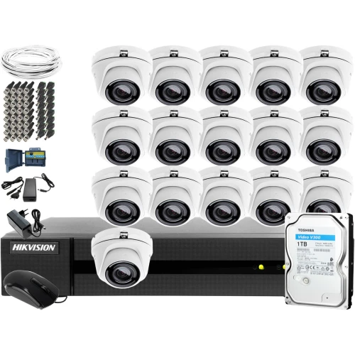 Monitoring kompletny banku Hikvision Hiwatch Turbo HD, AHD, CVI HWD-6116MH-G2, 16 x HWT-T120-M, 1TB, Akcesoria