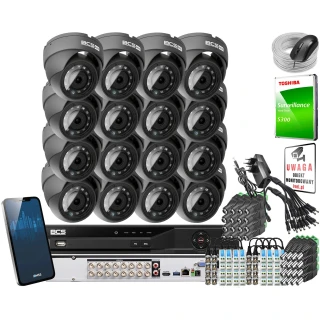 Monitoring na 16 kamer 4K BCS Basic 8MPx 1TB H265 8x BCS-B-MK82800 IR 30m
