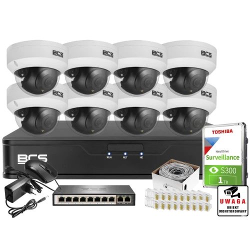 Monitoring firmy sklepu domu H.265+ BCS Point 8x Kamera BCS-P-DIP15FSR3 1TB