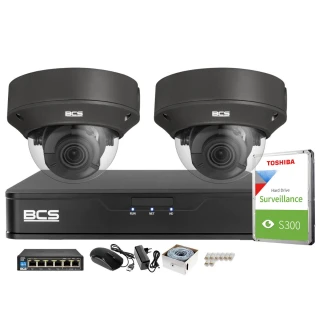 Monitoring wideo i dźwięk firmy sklepu domu H.265 BCS Point 2x Kamera BCS-P-DIP52VSR4-Ai1-G Akcesoria