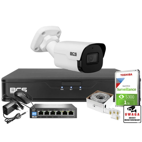 Zestaw do monitoringu z kamerą tubową 5 Mpx BCS-P-TIP25FSR4-Ai1 i akcesoriami