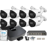 Nocny Monitoring IP zestaw do samodzielnego montażu BCS-NVR08015ME-II 8x Kamera BCS-TIP3501IR-E-V 1TB
