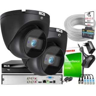 Oferta monitoringu 2x kamera 8 MPx BCS-EA18FWR3-G IR 30m, wbudowany mikrofon