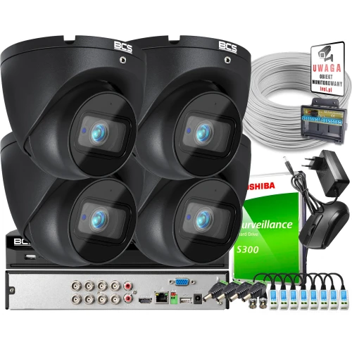 Oferta monitoringu 8 kanałowy 4x kamera 8 MPx BCS-EA18FWR3-G IR 30m, wbudowany mikrofon
