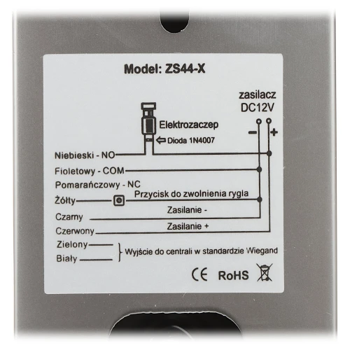 Zestaw kontroli dostępu - czytnik linii papilarnych z brelokami Vidos ZS44-X Tuya Smart Wi-Fi