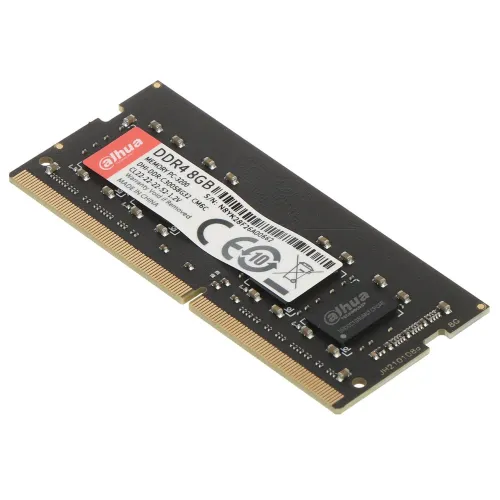 Zdjęcie przedstawia moduł pamięci RAM DDR4 marki Dahua o pojemności 8 GB i częstotliwości 3200 MHz. Na module widoczna jest naklejka z informacjami technicznymi oraz logo producenta.