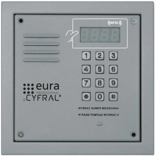 Panel cyfrowy CYFRAL PC-2000RE Srebrny z czytnikiem RFiD i elektroniką 
