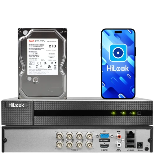 Rejestrator hybrydowy HiLook by Hikvision DVR-8CH-5MP z dyskiem 2TB