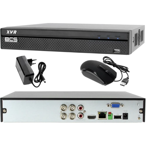 Zestaw do monitoringu: Rejestrator BCS-XVR0401 + 4x BCS-TQE6200IR3-G  - Dysk 1TB + Akcesoria