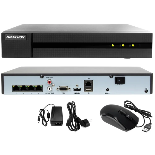 Zestaw do monitoringu IP Hikvision 4MPx IR 30m HWN-4104MH-4P 2x HWI-B140H