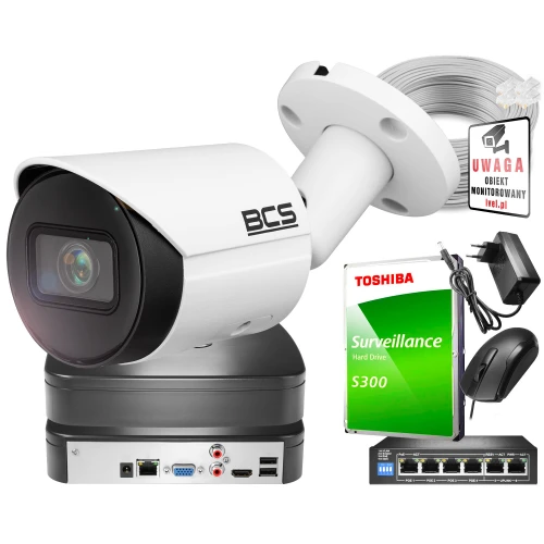Zestaw do monitoringu z kamerą tubową 4 Mpx BCS-TIP3401IR-E-V i akcesoriami