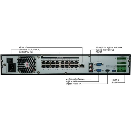 Rejestrator sieciowy IP BCS-NVR16045ME-P-II SPB