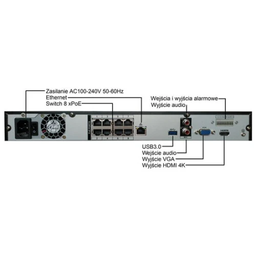 Rejestrator sieciowy IP BCS-NVR08025ME-P-II SPB