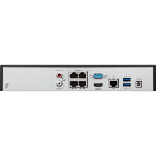 Rejestrator sieciowy IP BCS-P-NVR0401-4K-4P(3), 4-kanałowy, 8Mpx, BCS Point 