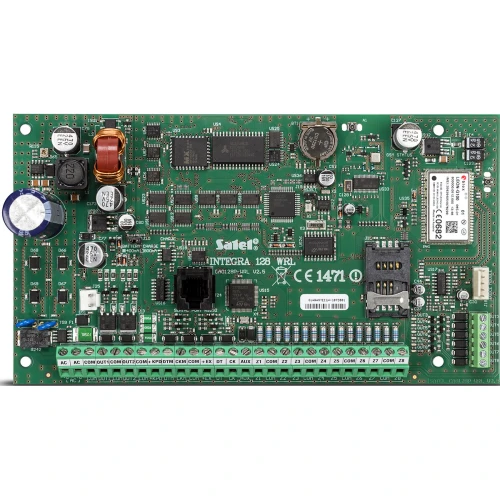 System alarmowy bezprzewodowy SATEL INTEGRA: Płyta Główna Integra 128-WRL + Manipulator bezprzewodowy INT-KWRL2-BSB + 8 x Czujka APD-100 + Sygnalizator Bezprzewodowy ASP-105 + Akcesoria