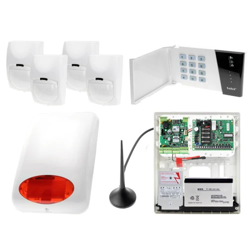 System alarmowy do domu, firmy, sklepu: Płyta główna CA-4 VP + Manipulator CA-4 VKLED + 4x Czujnik ruchu + Akcesoria 