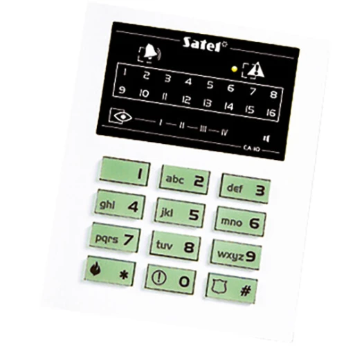 System alarmowy SATEL: Centrala CA-10 P, Manipulator CA-10 KLED-S, 9 x Czujka, Sygnalizator SPL-5010 R, Akcesoria