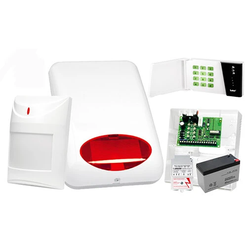 System alarmowy SATEL: Centrala CA-4 VP, Manipulator CA-4 VKLED, Czujka AQUA Plus , Sygnalizator SPL-5010 R, Akcesoria