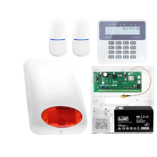 System alarmowy Satel Perfecta 16, 2x Czujka odporna na zwierzęta, LCD, Aplikacja mobilna, Powiadamianie