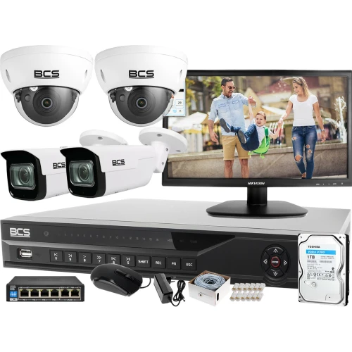 System kontroli liczby osób w obiekcie Rejestrator BCS-NVR1602-4K-III 4 Kamery IP Ai