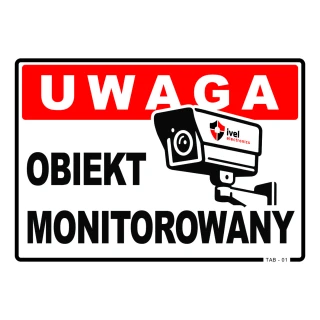 Tabliczka UWAGA OBIEKT MONITOROWANY