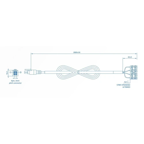 Teltonika power cable | Kabel zasilający | z 4-drożnym zaciskiem śrubowym, PR2FK20M