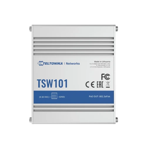 Teltonika TSW101 | Switch PoE+ | 5x RJ45 1000Mb/s, 4x PoE+, 60W
