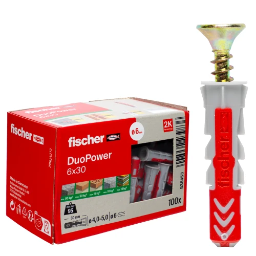 Uniwersalny kołek montażowy FISHER DuoPower 6x30mm 1szt.
