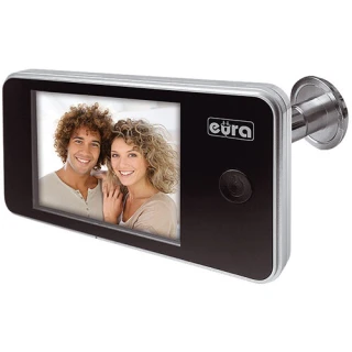 Wideo-wizjer do drzwi EURA VDP-01C1 ERIS SREBRNY 3,2'' LCD