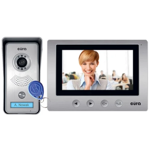 Wideodomofon EURA VDP-33A3 LUNA kran 7, obsługa 2 wejść, pamięć obrazów, czytnik kluczy zbliżeniowych