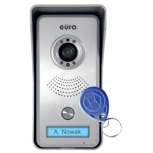 Wideodomofon EURA VDP-42A3 GAMMA Silver czarny 7'' WiFi otwieranie 2 wejść czytnik zbliżeniowy