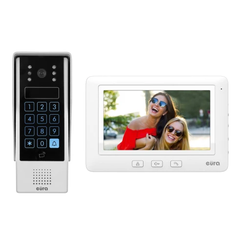 Wideodomofon EURA VDP-54A3 FOBOS - biały, ekran 7'', obsługa 1 wejścia, czytnik zbliżeniowy, szyfrator