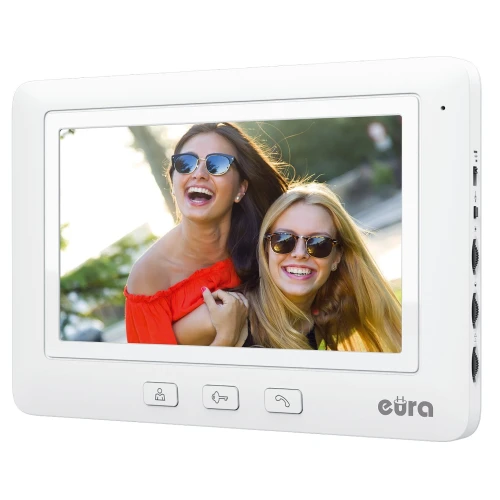 Wideodomofon EURA VDP-58A3 Biały, LCD 7", Czytnik