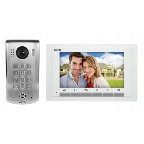 Wideodomofon EURA VDP-60A5/N WHITE 2EASY - jednorodzinny, LCD 7'', biały, szyfrator mechaniczny, natynkowy