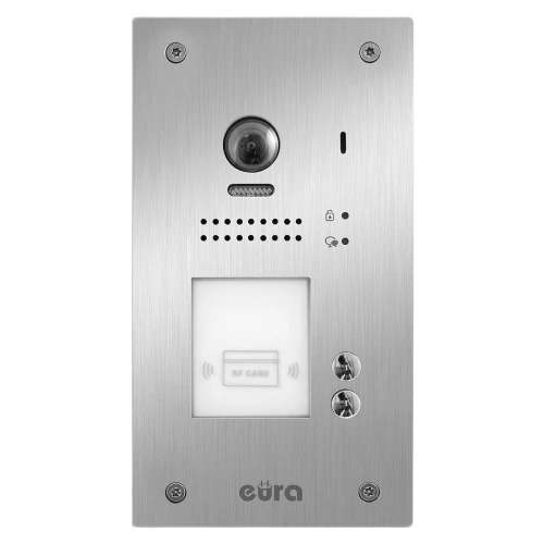 Wideodomofon EURA VDP-70A5/P WHITE 2EASY, dwurodzinny, 2x LCD 7", 2-żyłowy, Podtynkowy, Czytnik