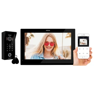 Wideodomofon EURA VDP-99C5 Czarny, LCD 10'', 2 wejścia, Pamięć, WiFi,  Aplikacja, Czytnik, Szyfrator
