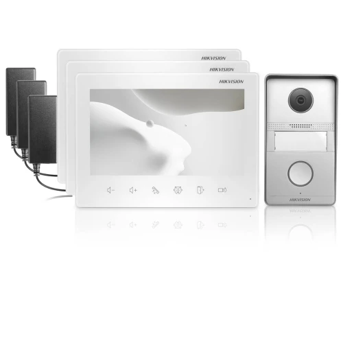Wideodomofon Hikvision DS-KIS101-P 1x Panel zewnętrzny 3x Monitor