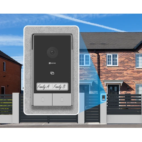 Wideodomofon EZVIZ HP7 2-rodzinny, 2-żyłowy, WiFi, 2 monitory, czytnik