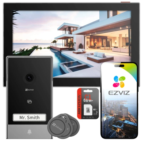 Wideodomofon WiFi EZVIZ HP7 + karta 64GB