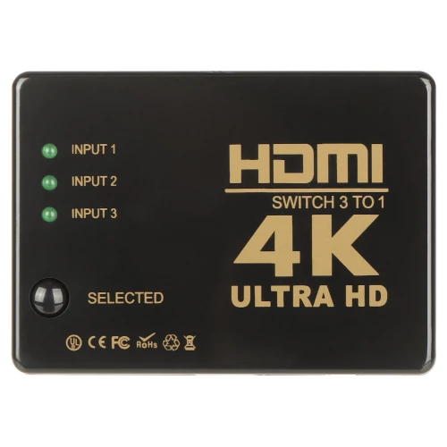Przełącznik HDMI-SW-3/1-IR-4K