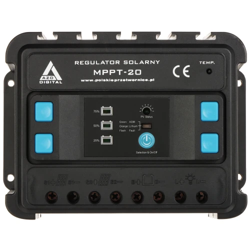 Regulator solarny ładowania akumulatorów SCC-20A-MPPT AZO Digital