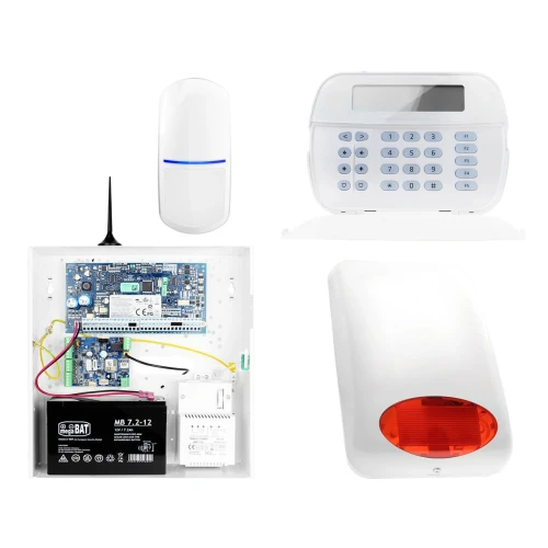 ZA12532 Zestaw alarmowy DSC 1x Czujnik ruchu Manipulator LCD Powiadomienie GSM