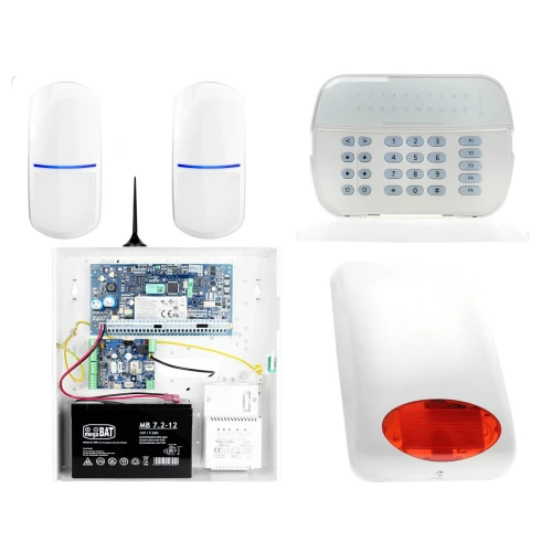 ZA12536 Zestaw alarmowy DSC 2x Czujnik ruchu Manipulator LED Powiadomienie GSM